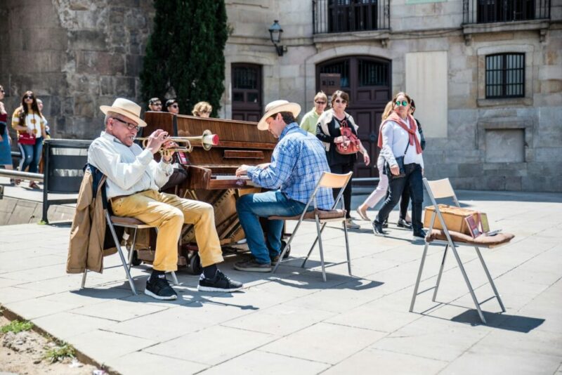 two men performing music